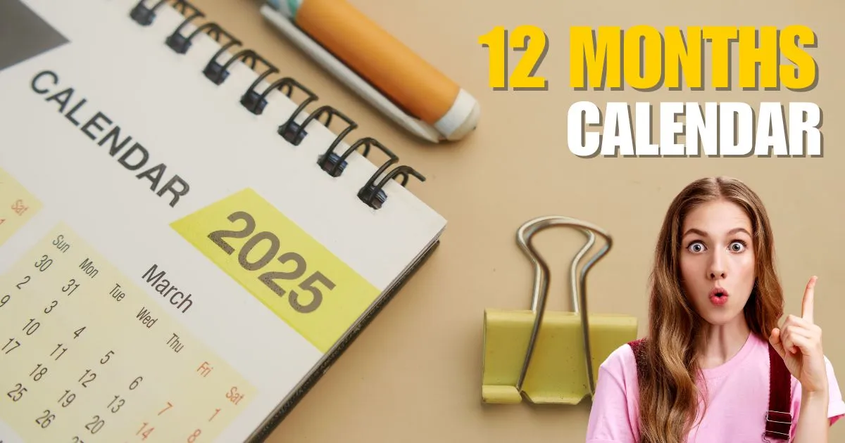 12 months calendar